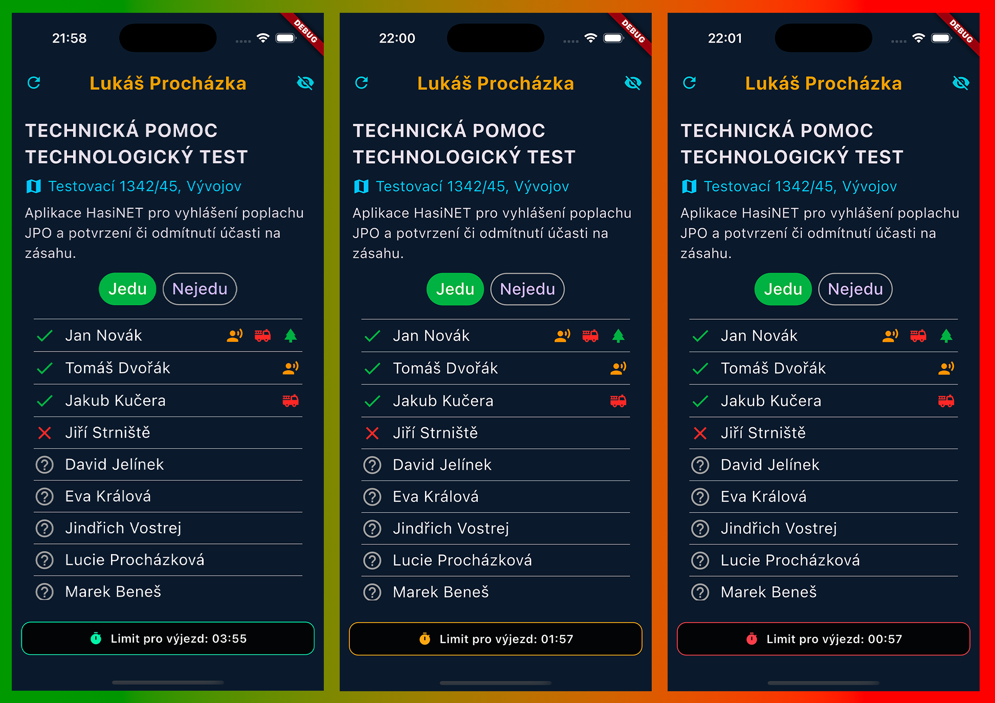 Ukázka mobilní aplikace